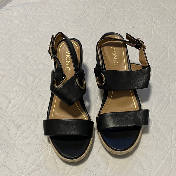 Vionic Tulum Vero Black Wedge Sandals size US 9 - Picture 2 of 9